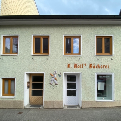 Alte Bäckerei Fassade in der Kuferzeile in Gmunden