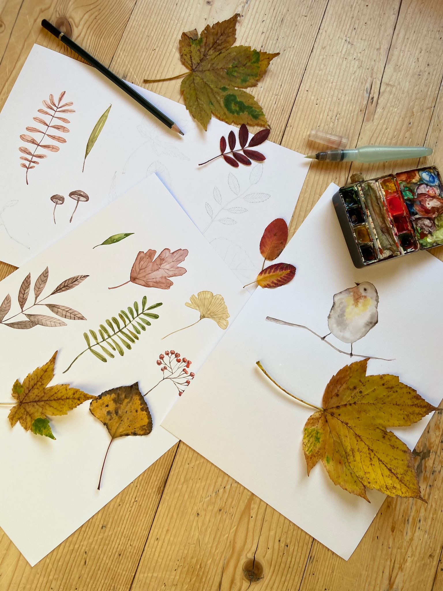 Goldener Herbst: Aquarelltechnik und Inspiration